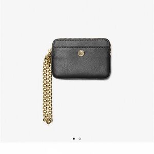 Michael Kors Black Wallet with Gold Chain Accent